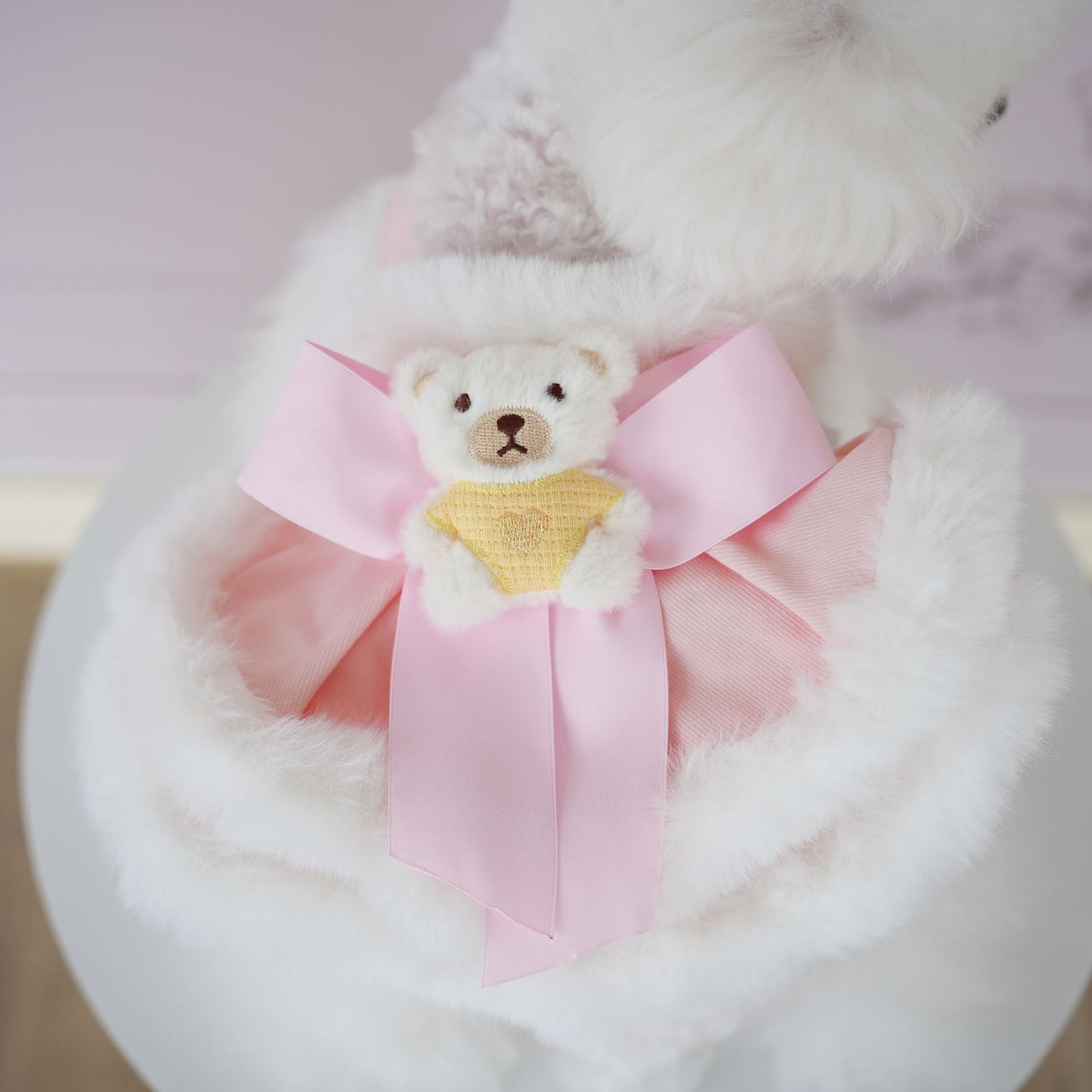 犬の服ペット犬服秋冬新作ファーボーダースリングベアドレステディビションコーギー服