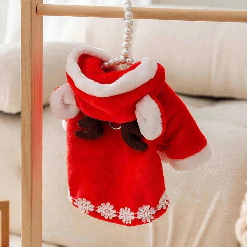 秋冬の犬服 テディボーミペットのコキシナレビーベア秋冬服 猫の服クリスマスシリーズ鹿の角のマント
