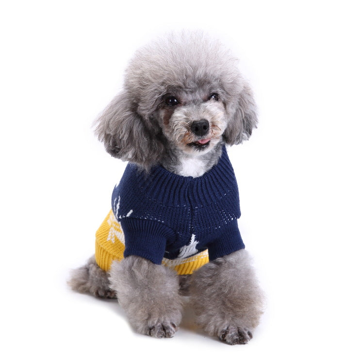 2023年新作入荷 ペット服 犬 服 Tシャツ ドッグウェアペットの服セーターハイネック犬の服セータークリスマス雪花の犬のセーター秋冬