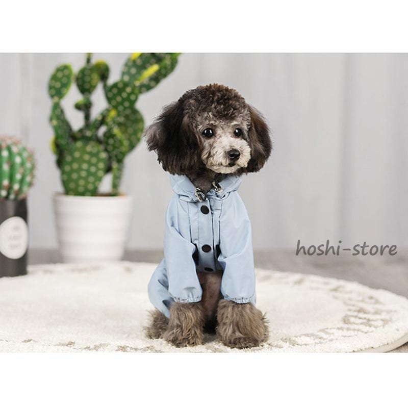 ペット服 ドッグウェア レインコート 犬の服 犬服 雨服 雨の日 防水 雨具 お散歩 梅雨対策 着脱簡単 雨具 パーカー フード付き 四足 小中型犬用