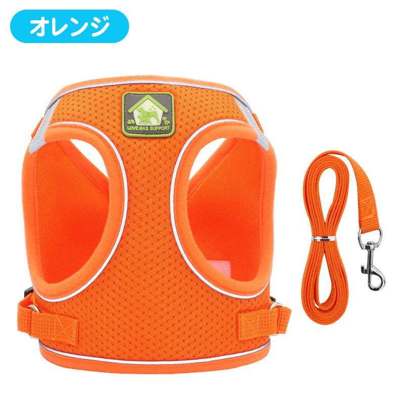 ドッグ z蛍光ハーネスo ハーネス 首輪 小型犬 かわいい おしゃれ リード 脱げない 胴輪 ペット 簡単 光る 犬 散歩 中型犬 お出かけ 超小型犬 y10