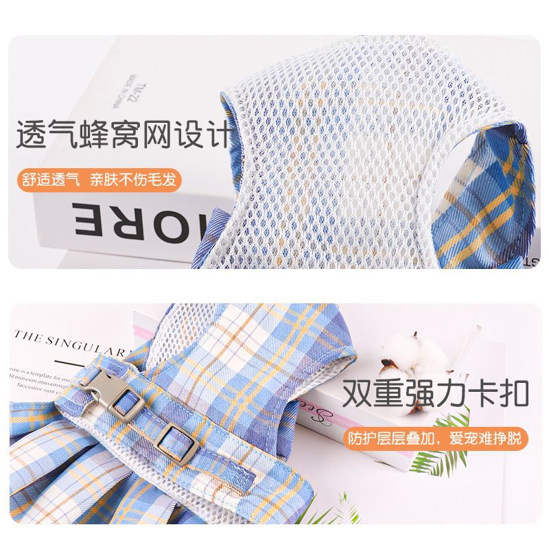 ペット リード 犬 猫 洋服 jk ベストタイプ リード 洋服 テディベア お出かけ チェストストラップ 犬 リード グッズ r n r n