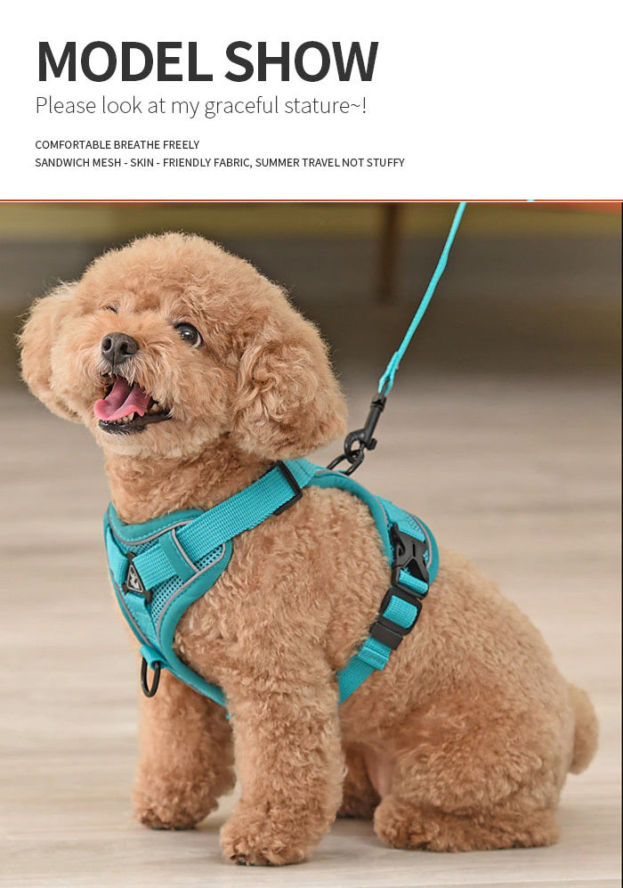 ハーネス 衝撃吸収 キャット 胴輪 1.5m フルカバー ペット 服 犬 猫 ドッグ メッシュ ウェアハーネス 体に優しい リード
