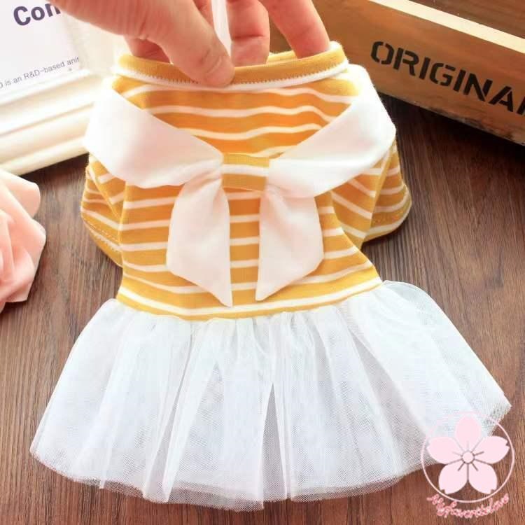 新品 大人気 ペット 服 安い 犬 春 夏 秋 ボーダー ワンピース フリル かわいい 可愛い ハイブランド 猫 ドッグウェア