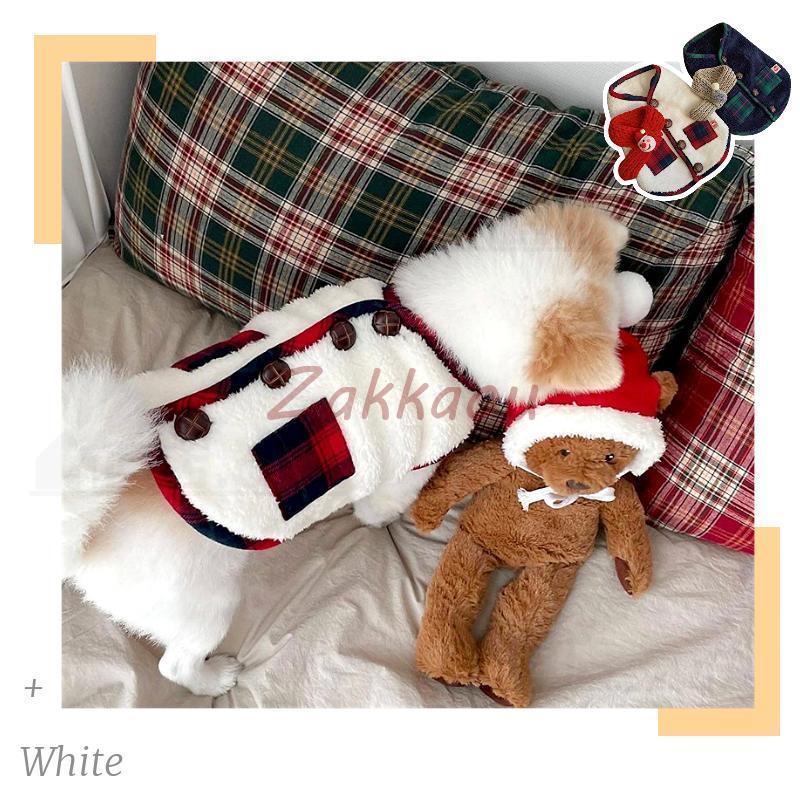 犬の服 可愛いマフラー付き 小中型犬服 両面 ボア チョッキ ボアベスト もこもこ犬ベスト ジャケット 重ね着 パーカー ドッグウェア ペット冬服 暖かい