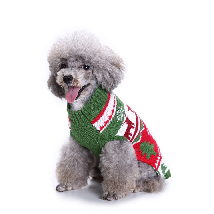 2023年新作入荷 ペット服 犬 服 Tシャツ ドッグウェアペットの服セーターハイネック犬の服セータークリスマス雪花の犬のセーター秋冬