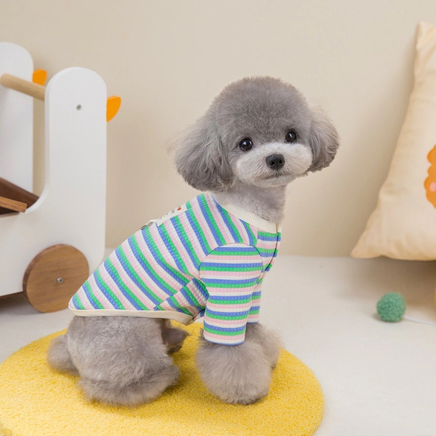 人気犬の服ペット服小型犬や猫が秋と冬に着ることができる暖かく快適なハローボーダーTシャツ