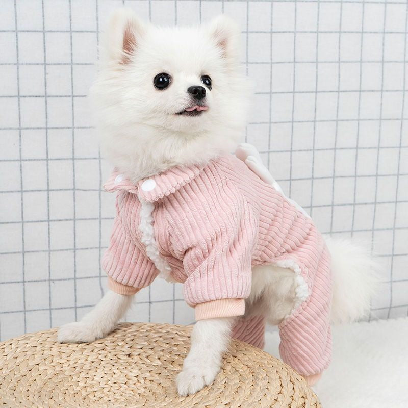人気秋冬新しいペットウェア かわいい厚手ペット服 暖かい 快適犬洋服