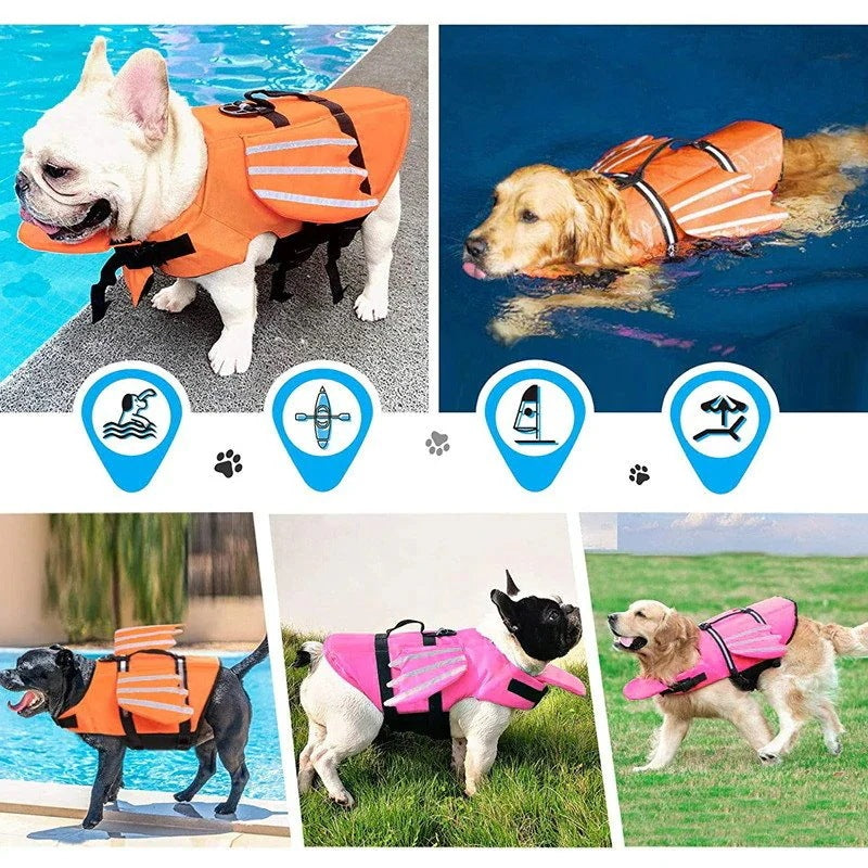 犬 ライフジャケット 小型犬 安全な泳ぎを補助 救命胴衣 ペットジャケット 犬用ライフジャケット 水泳の練習用品 犬 救急服 ペットライフジャケット 高浮力