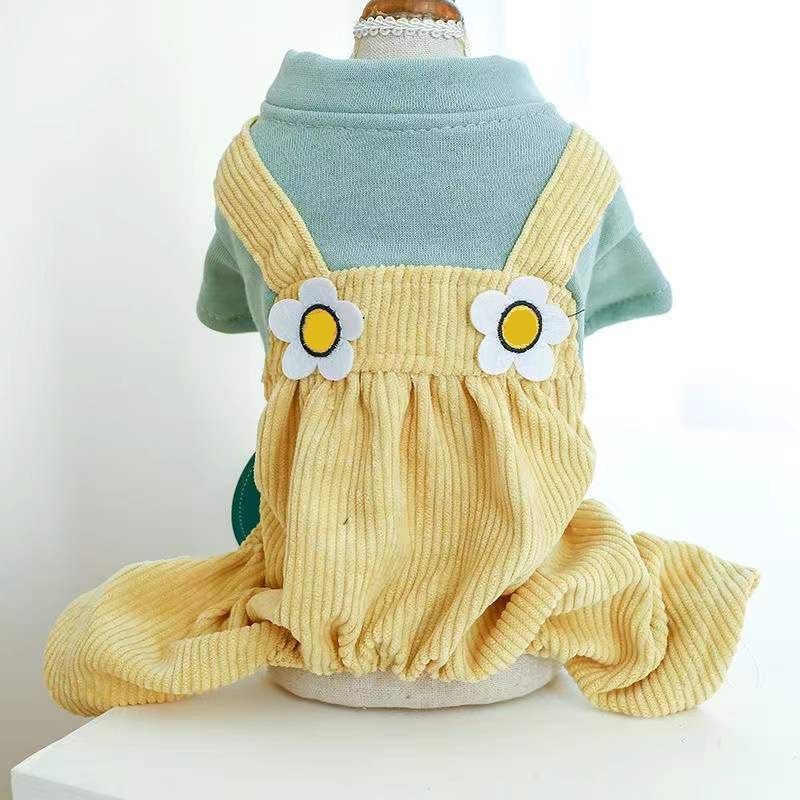 犬服 春と秋 ビブパンツ ペット ビションフリーゼ テディ キャッツ 小型犬 コーデュロイ 軽量 快適 犬 服 犬の服 犬 洋服 犬の服夏 犬洋服