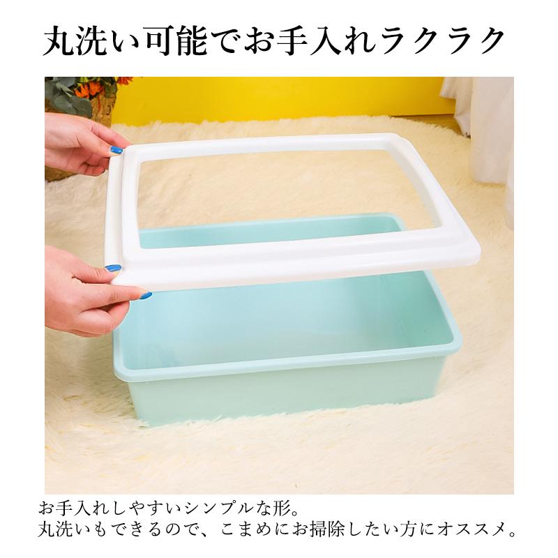 オープンタイプ ペットトイレ 猫トイレ 猫砂防止 砂の飛び散り防止 スコップ付き 大型 開放式 大容量 大きめ 深め 猫用 ねこトイレ キャットトイレ 高め