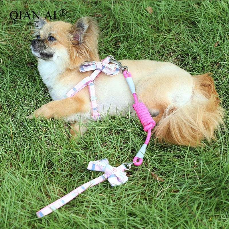 ペットハーネス シンプル お散歩 犬 小型犬 ハーネスリードセット 猫用 中型犬 簡単装着 お出かけ 161 ハーネス 犬用ハーネス リーシュ 胴輪 ペット用品 軽量 おしゃれ リード ネコ用ハーネス