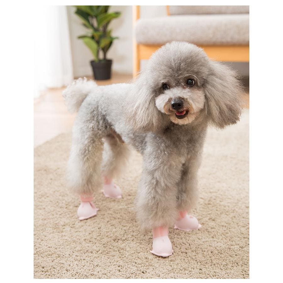 ペット用品 犬の靴 ドッグシューズ 靴下 1セット4個入り 肉球保護 滑り止め 履かせやすい 散歩 ソフト ブーツ 履物 犬靴下 ブーティ