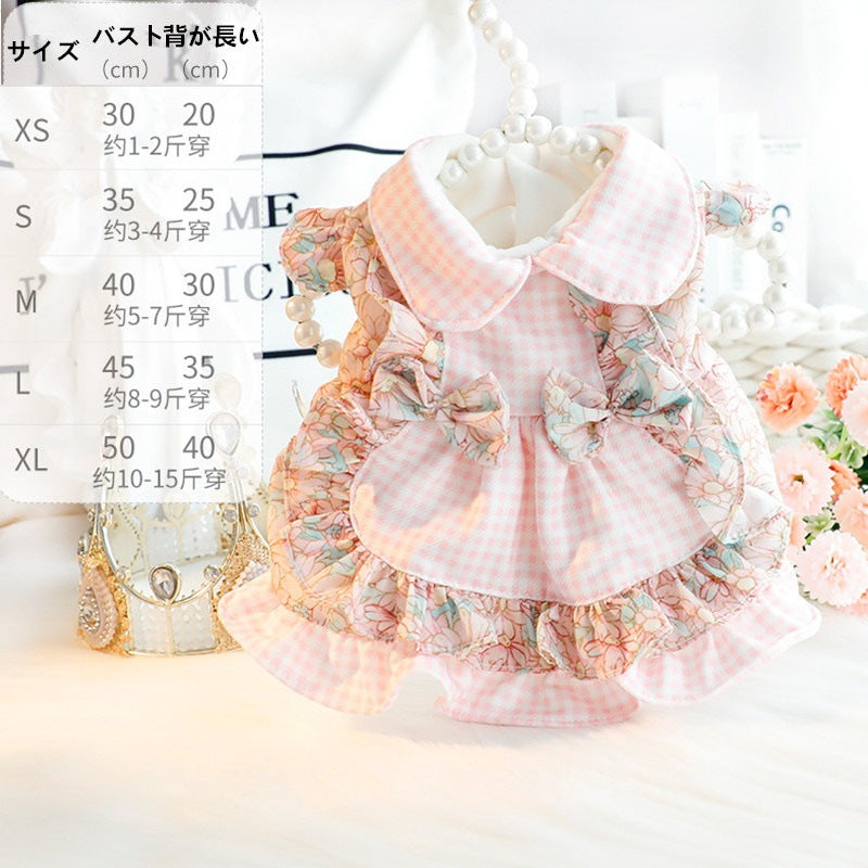 新作 猫犬 ペットウェア 2色XS-XL春秋冬スエード入り厚手タイプ犬の服かわいい猫の新生ミルク犬のミルク猫のプリンセスワンピース子犬マシュマロ小型犬ペットテディ服キャミソールさいころ甘いロリータの猫