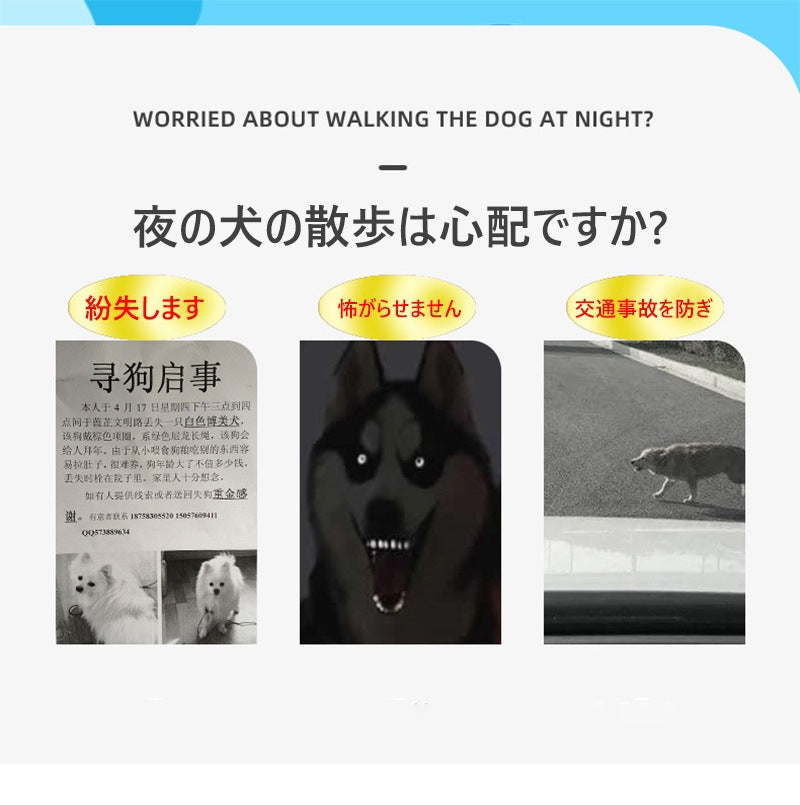 首輪 犬 おしゃれ 小型犬 中型犬 大型犬 光る首輪 犬用 LED ライト USB充電式