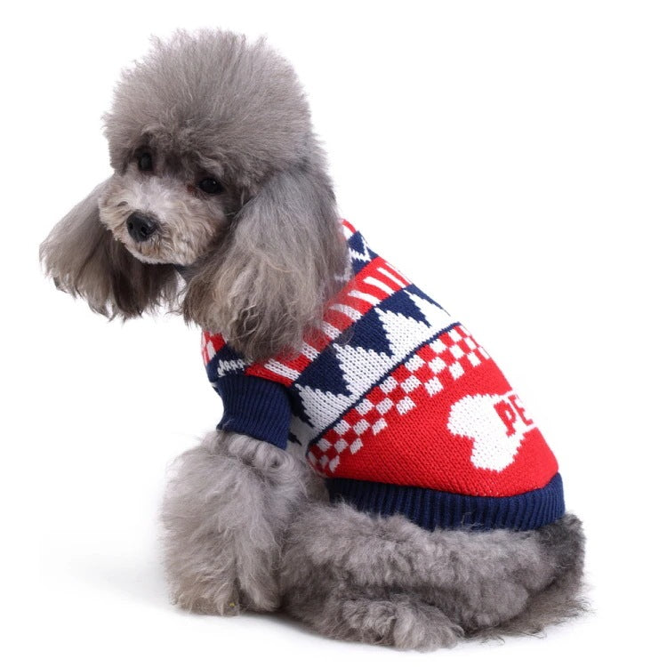 2023年新作入荷 ペット服 犬 服 Tシャツ ドッグウェア犬服クリスマス衣雪花セーターハロウィンペット服セーターヘラジカ衣犬セーター
