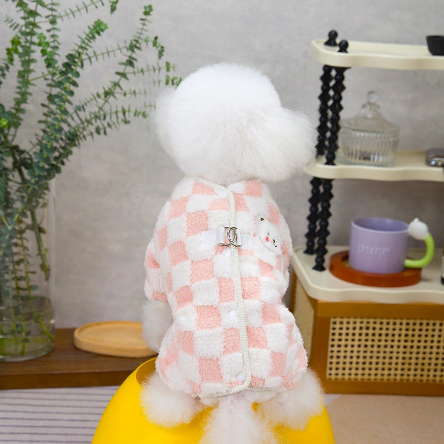 人気犬服 ペット服 小型犬 猫用 秋冬 あったか 快適 シェブロン両面フリースコート