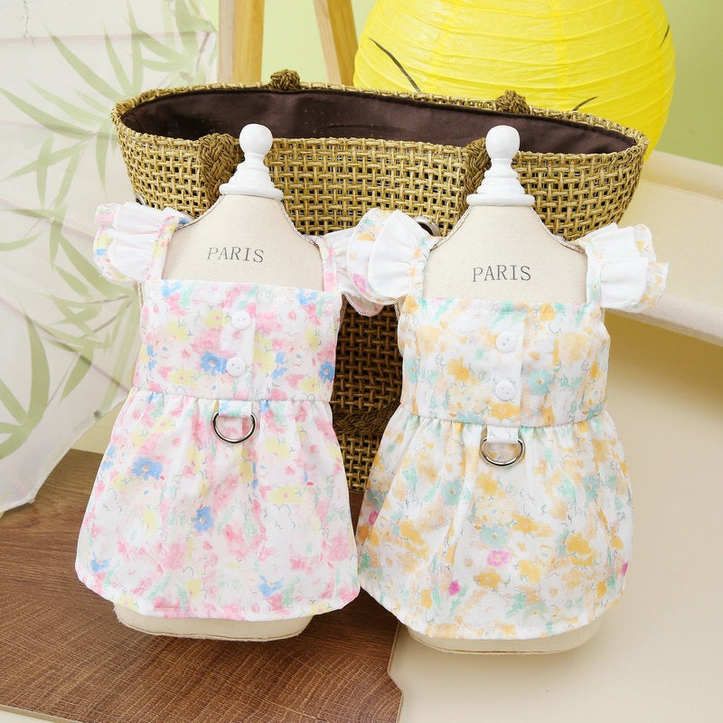 【新作犬猫服 登場】 犬服 ペット服 犬 洋服 春と夏リーシャブルペット犬小型犬と中型犬ドレス服