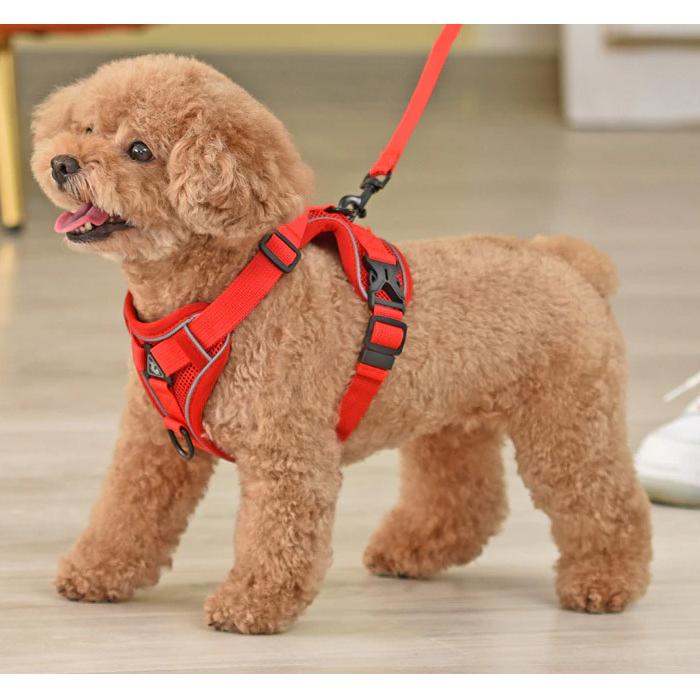 ウェアハーネス 衝撃吸収 1.5m メッシュ 胴輪 フルカバー リード 犬 ペット ドッグ ハーネス 猫 キャット 体に優しい 服