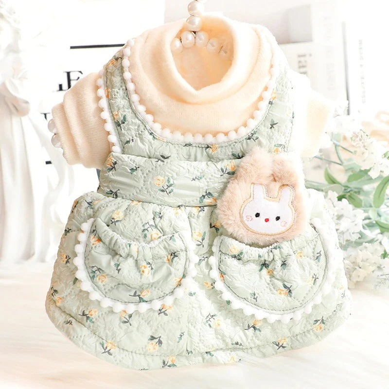 2色XS-XLあたたまることスエード入り厚手タイプ犬の服かわいい猫の新生ミルク犬のミルク猫のプリンセスワンピース子犬マシュマロ小型犬ペットテディ服キャミソール甘い猫犬服CXDZ63