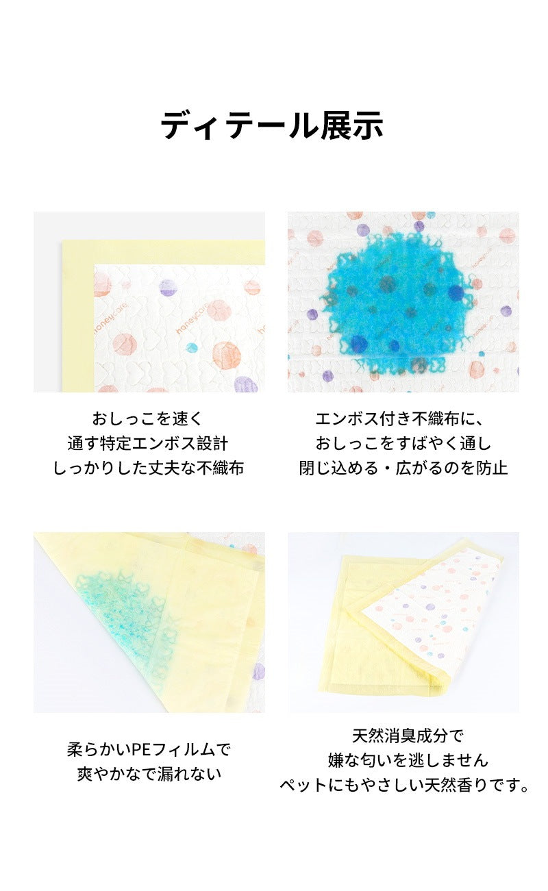 <a href="https://www.qoo10.jp/gmkt.inc/Search/brand.aspx?brandno=109151" target="_blank" class="title_brand" id="btn_brand" title="Honeycare">Honeycare</a>ペットシーツ 中厚型 ペットシート厚型 サイズ選択可 レギュラー ワイド スーパーワイド 香り付き 香りの選択