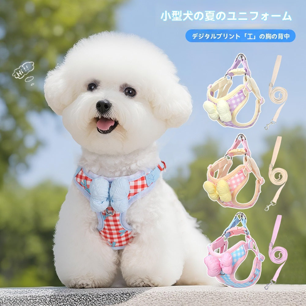 ペット用リード ハーネス リード 犬 2点セット 犬猫兼用 胴輪 脱げない 簡単 小型犬 中型犬 大型犬 散歩 ペット ストレスフリーで快適お散步