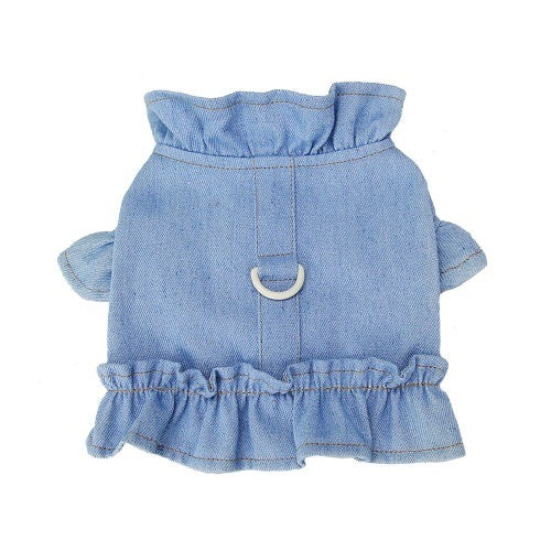 夏 ハーネス 犬服ワンピース 犬 犬用ハーネス 春 犬服 春夏ドレス デニム ワンピース おしゃれ リボン 犬ハーネス 犬用ハーネス 小型犬 犬のハーネス 犬 服
