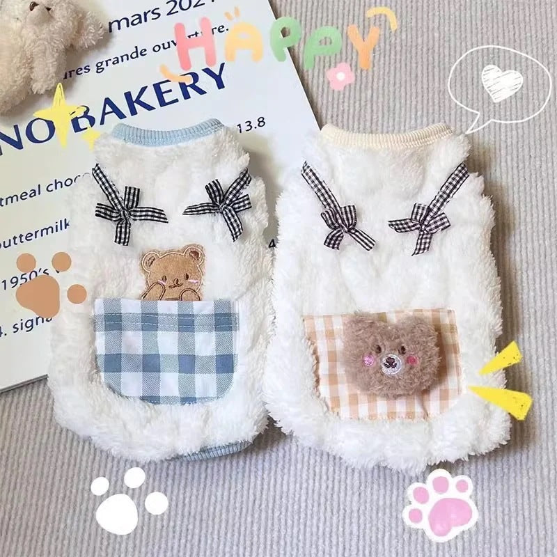 2025新作春秋 ペット服/犬猫服 犬 洋服/犬用品 /小中型犬 小型犬服 春秋モデル フリースセーターで暖かい 猫 ペット 秋 丸首 ウエストコート