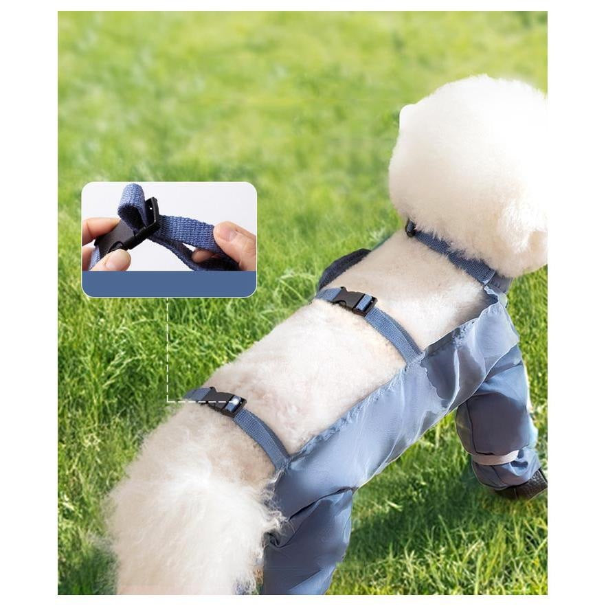レインコート 脱げない 犬 防水 スペンダー付き犬用パンツ 屋外四本足パンツ 滑り止め 大人の魅力 犬服 犬用レッグカバー 調節可能 レインパンツ サスペンダー付