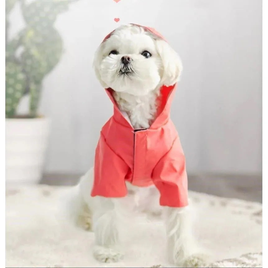 ドッグウェア レインコート 犬の服 犬服 雨服 雨具 パーカー フード付き 四足 小中型犬用 雨の日 防水 雨具 お散歩 梅雨対策 犬用品 着脱簡単
