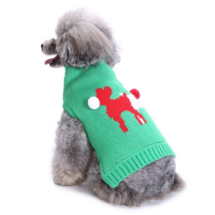 2023年新作入荷 ペット服 犬 服 Tシャツ ドッグウェアペットの服セーターハイネック犬の服セータークリスマス雪花の犬のセーター秋冬