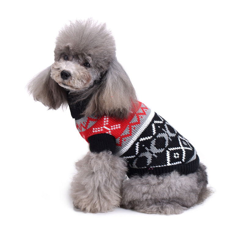 2023年新作入荷 ペット服 犬 服 Tシャツ ドッグウェアペットの服セーターハイネック犬の服セータークリスマス雪花の犬のセーター秋冬