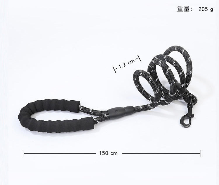 ペット用品犬の鎖犬の鎖犬の鎖大型および中型犬用の快適なハンドル用の反射マルチカラーラウンドロープ