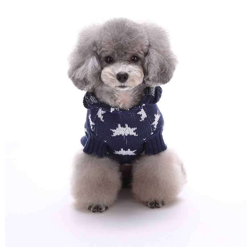 2023年新作入荷 ペット服 犬 服 Tシャツ ドッグウェア犬服クリスマス衣雪花セーターハロウィンペット服セーターヘラジカ衣犬セーター
