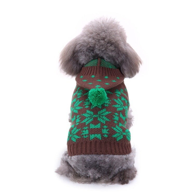 2023年新作入荷 ペット服 犬 服 Tシャツ ドッグウェアペットの服セーターハイネック犬の服セータークリスマス雪花の犬のセーター秋冬