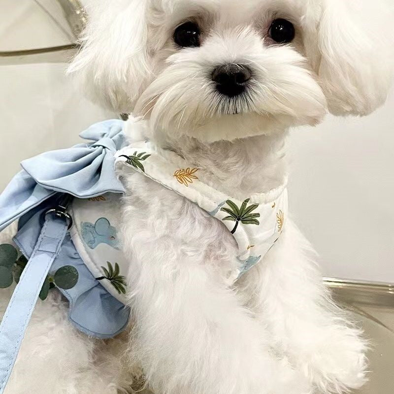 犬の三用牽引ロープの蝶結びの半分のベスト式の屋外の胸の紐は熊のテディのペット用より大きいです