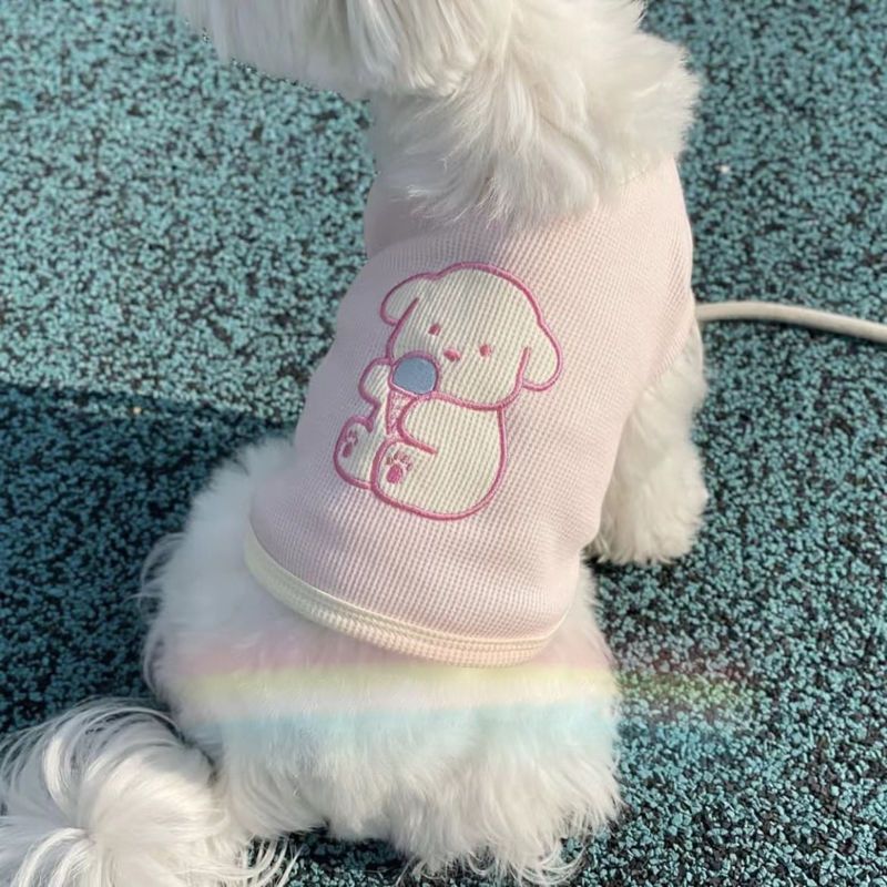 ペット服 猫 犬服 刺繍 ワッフル 春 秋 夏 ボトム ファイター プードル ビションフリーゼ犬 服 犬 犬の服 犬 洋服 犬の服夏 犬洋服