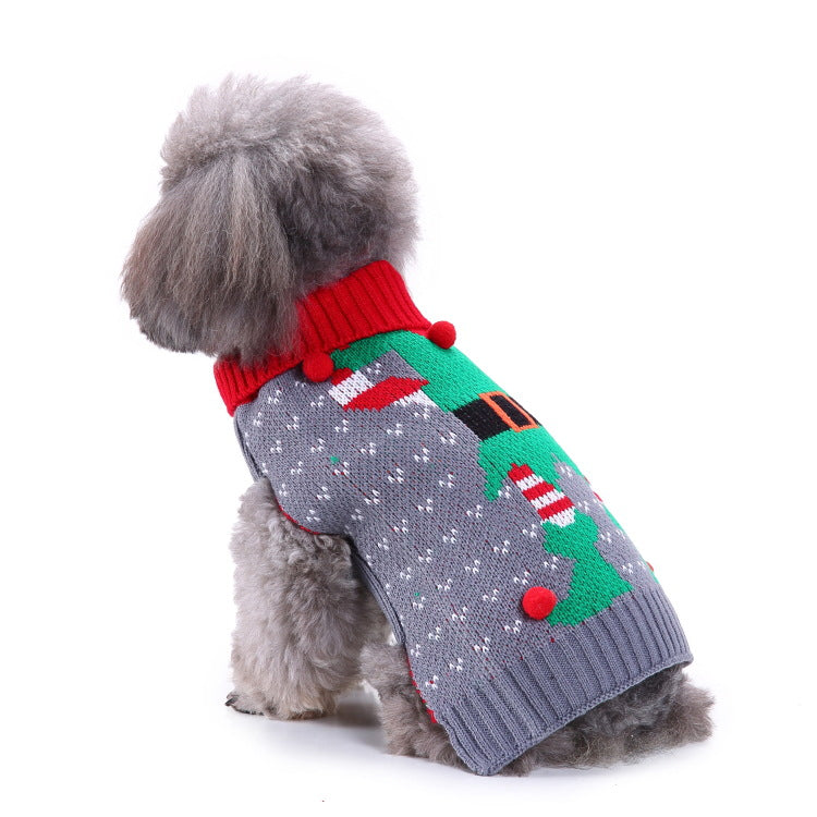 2023年新作入荷 ペット服 犬 服 Tシャツ ドッグウェアペットの服セーターハイネック犬の服セータークリスマス雪花の犬のセーター秋冬