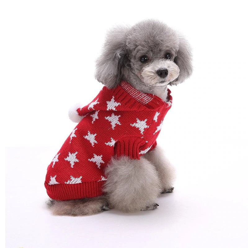 2023年新作入荷 ペット服 犬 服 Tシャツ ドッグウェア犬服クリスマス衣雪花セーターハロウィンペット服セーターヘラジカ衣犬セーター