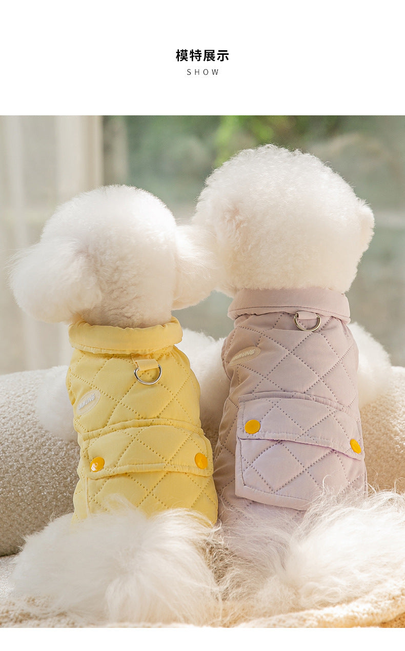秋冬の犬服 テディボーミペットのコキシナレビーベア秋冬服 小型犬は猫のペットの保温服を牽引することができる