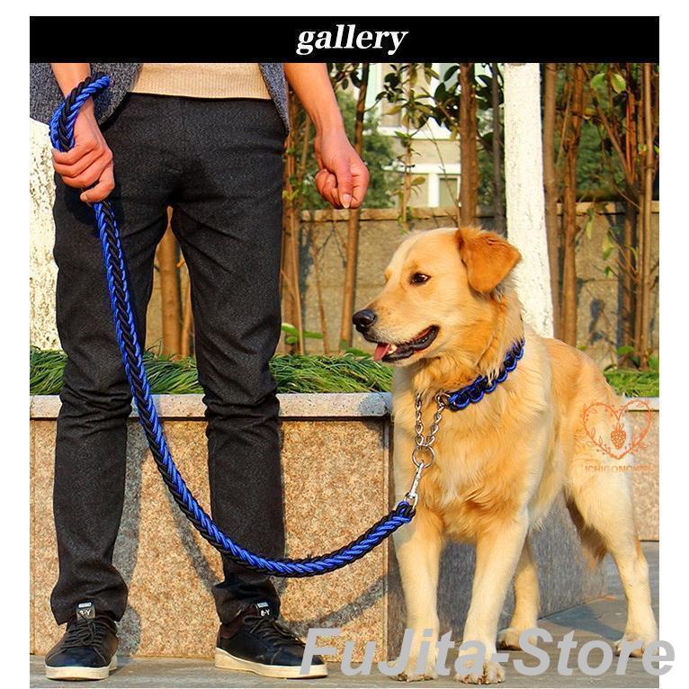 高評価,犬 リード 首輪 極太 ペット ドッグ ハーフチョーク チョーカー 編込み 大型犬 中型犬 小型犬