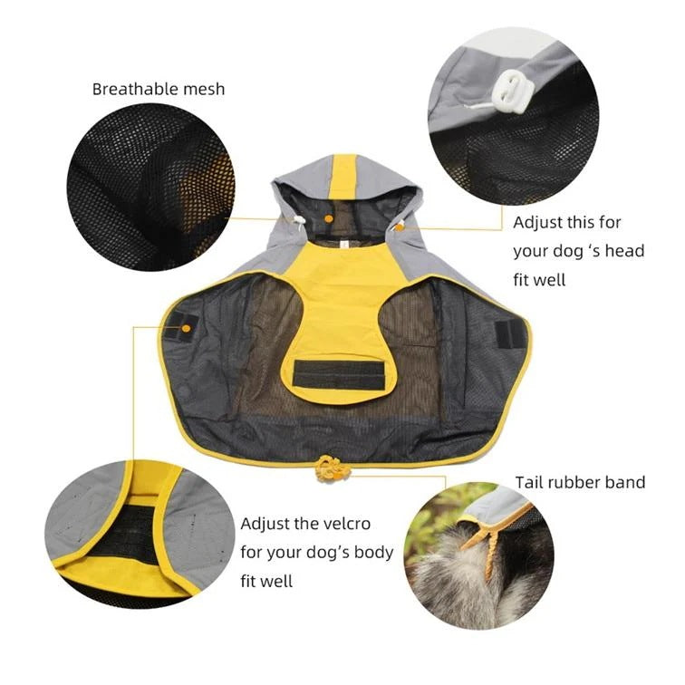 犬 レインコート 大型犬 中型犬 着せやすい 簡単 犬用レインコート ドッグウェア 袖 アウトドア 防水 梅雨 雪 雨具 犬のカッパ いぬ 犬の服