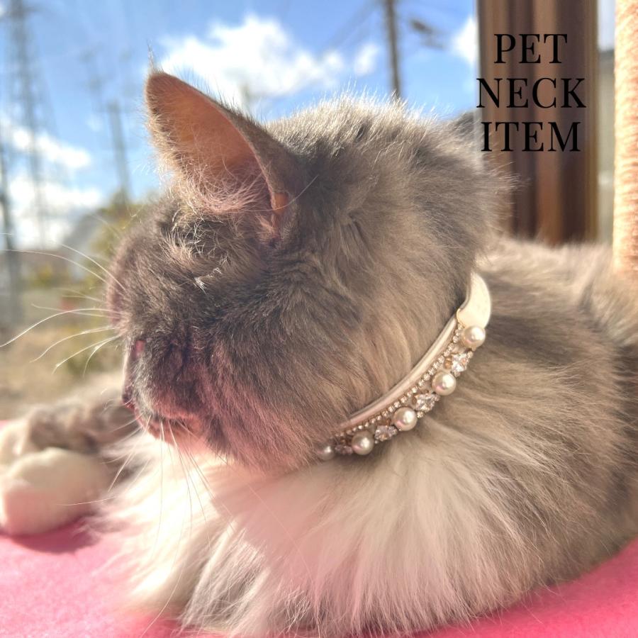 キラキラ pet Accessory ペットアクセサリー チョーカー おしゃれ首輪 neck 猫用首輪 パール 首輪 犬用首輪