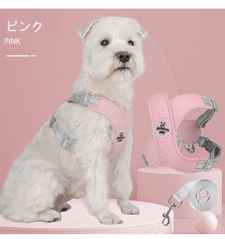 犬の鎖 通気性ペット用チェストハーネス ベスト反射犬用リード ペット用リード