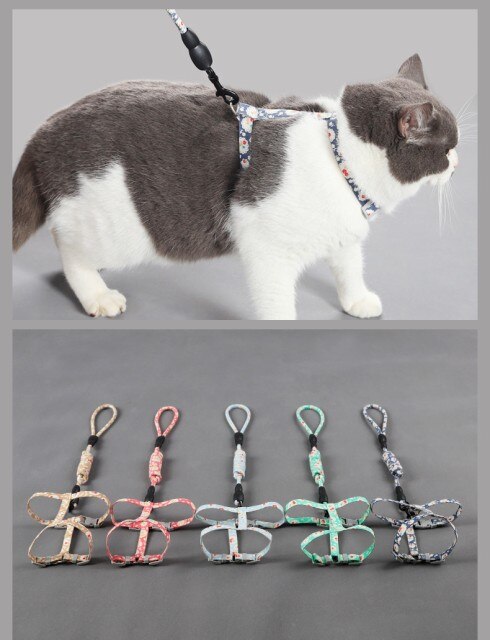 おしゃれペット犬用Y型猫用工型工ハーネスリードセット犬猫用一体型散歩ハーネスリードねこ用ネコ用