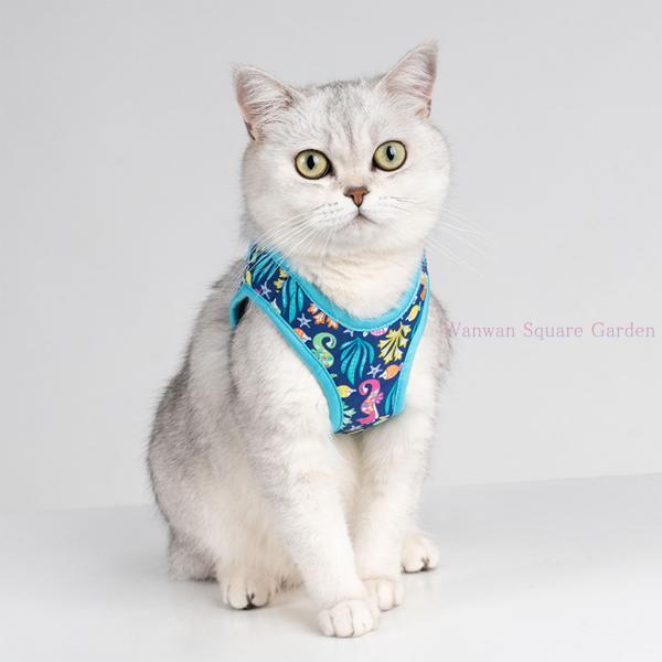 ワンプッシュバックル 胴輪 軽量 メッシュ ハーネス 快適 イージークイック 猫 犬 小 ベスト型 簡単着脱 中型犬 Truelove 小型犬 ブランド ハッピーパターン