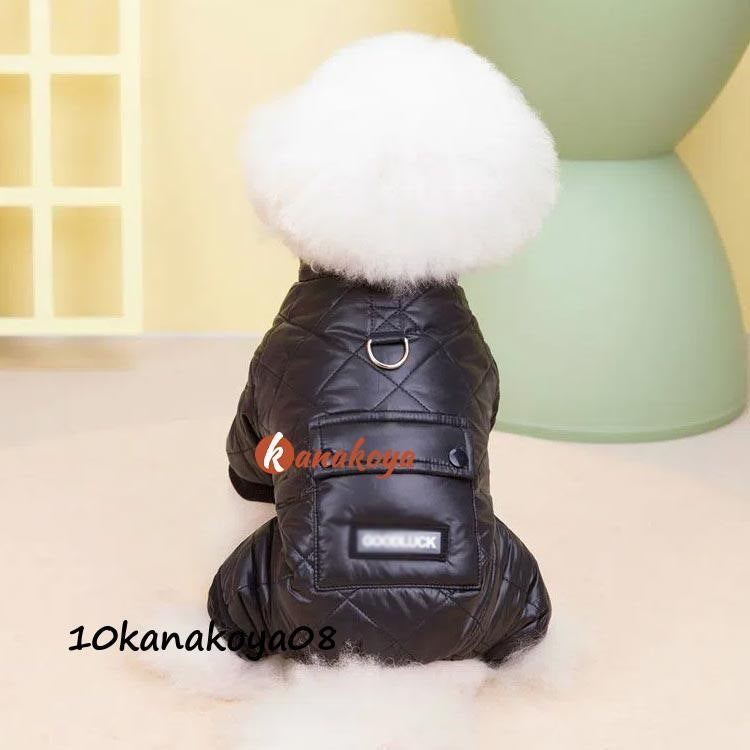 犬服 秋 冬 暖かい ドッグウェア 裏ボア キルティング 中綿コート つなぎ ペットウェア 裏起毛 犬の服 小型犬 トイプードル ジャケット