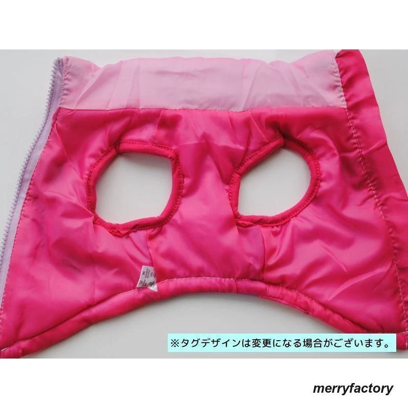 ペットウェア 中綿ベスト チョッキ ドッグ キャット 犬服 猫服 小型犬 中型犬 袖なし 背中ファスナー かわいい キュート お散歩 お出かけ 防寒