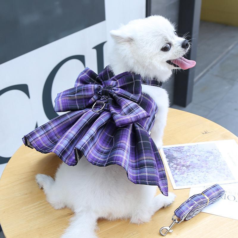 新商品プロモーション,数量限定 犬 ハーネス 安全帯 リード付き 胴輪 抜けない ドッグ 猫 小型犬 中型犬 蝶柄 ワンピース 可愛い 簡単着脱 調節可能 牽引ロープ 散歩 正月犬 ハーネス