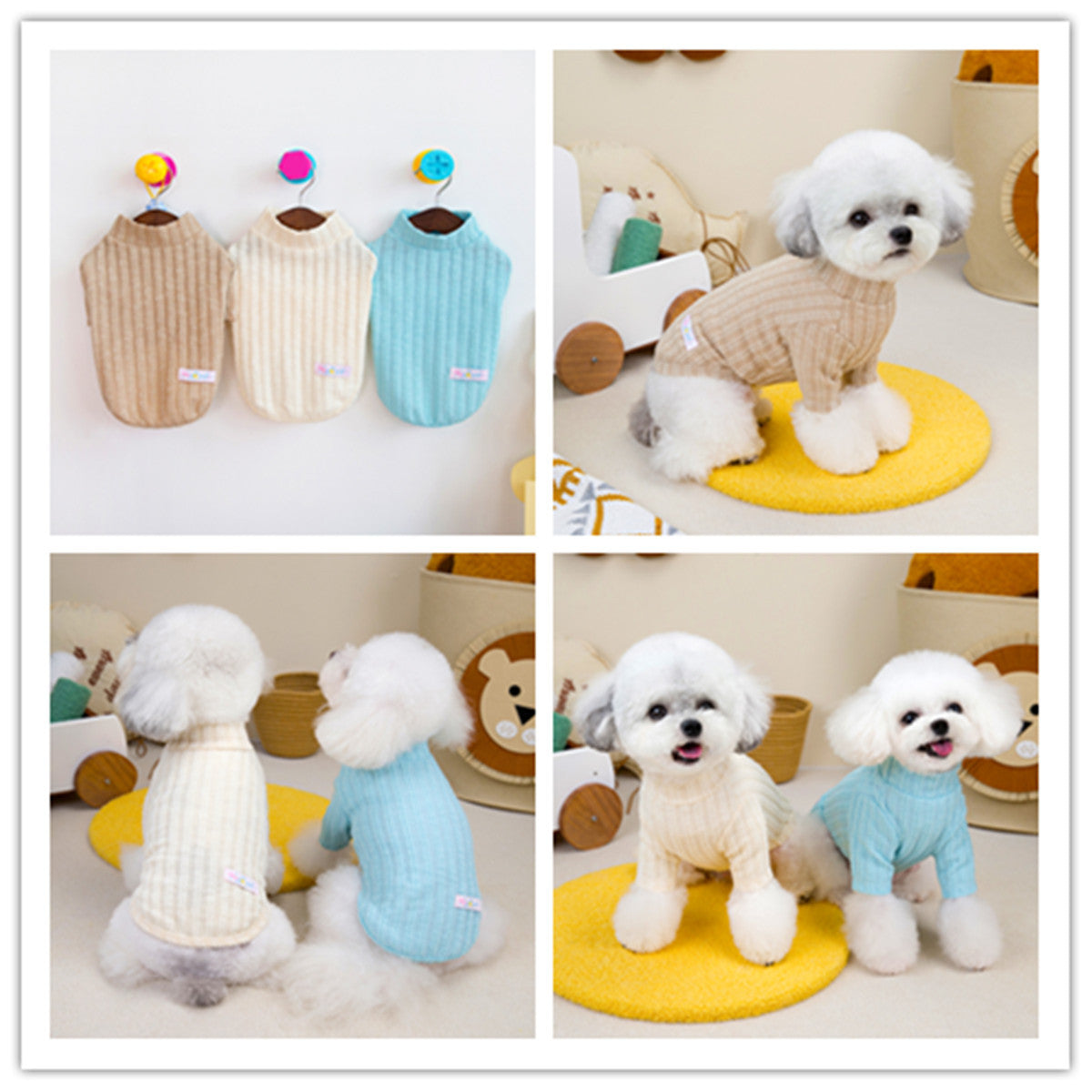 人気犬の服ペット小型犬の服新しいテディよりパンダミミミ韓国ハイネックボトムシャツ